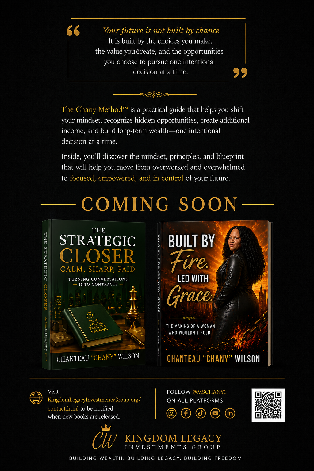 Back cover of The Chany Method by Chanteau Chany Wilson